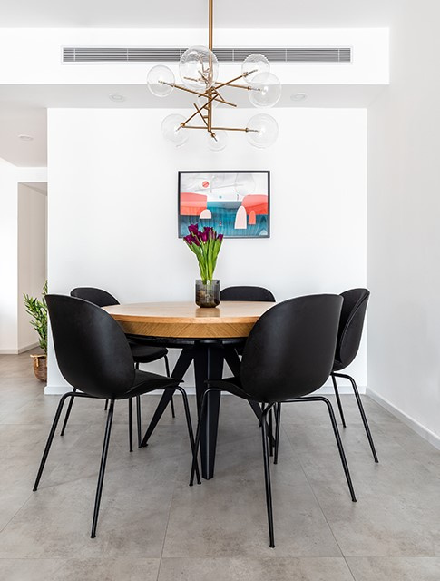 Runder Tisch, Holzplatte, Metallgestel T 49