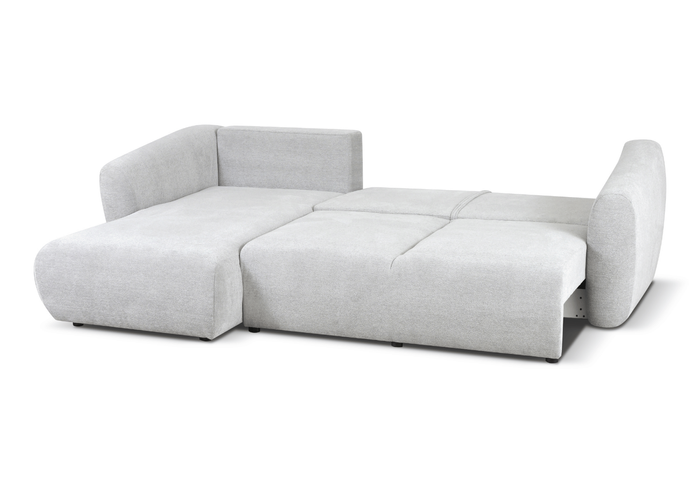 Ecksofa mit Schlaffunktion und Bettkasten, L-form 255x165x91 cm Lola