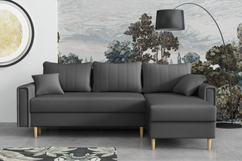 Ecksofa mit Schlaffunktion und Bettkasten, Sofa L-form Rechts, 235x144x80 Solo