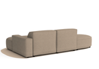 Ecksofa Lucas Beige mit Chromfüßen 284x166x70 cm Hochwertiges Designsofa