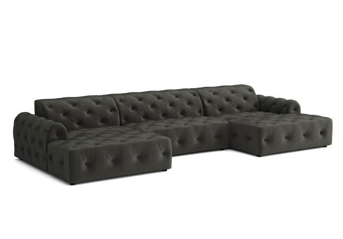 Ecksofa U-form mit eleganter Steppung CANDY 390x170 cm