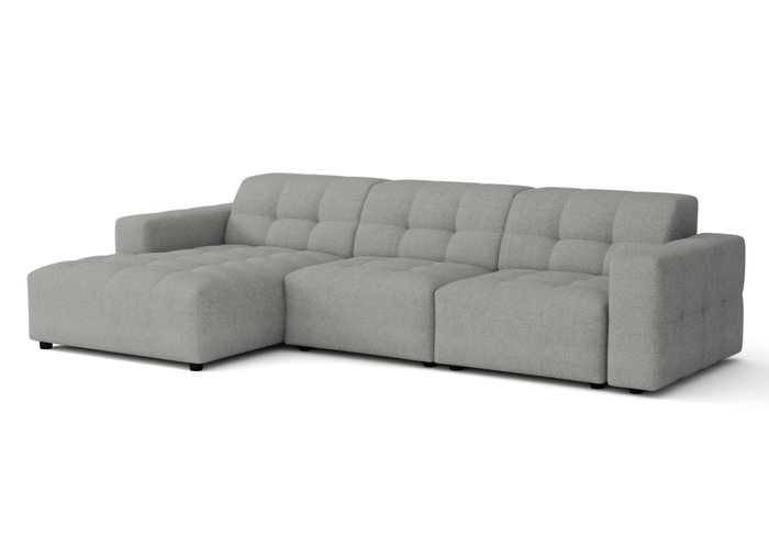 Modulare Ecksofa L-form Rechts Bergi 284x166x70 cm Creme