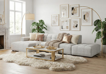 5-Sitzer-Ecksofa mit Ottomane BERGO 341 × 166 cm