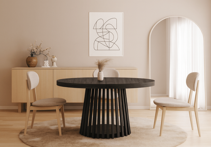 Runde Tisch, Holztisch, Esstisch, Klapptisch 110-210 cm T-77