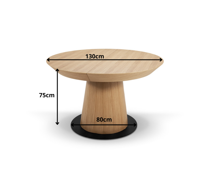 Runde Tisch, Holztisch, Esstisch, Klapptisch 130-230 cm T-73