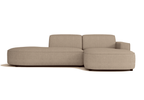 Ecksofa Lucas Beige mit Chromfüßen 284x166x70 cm Hochwertiges Designsofa