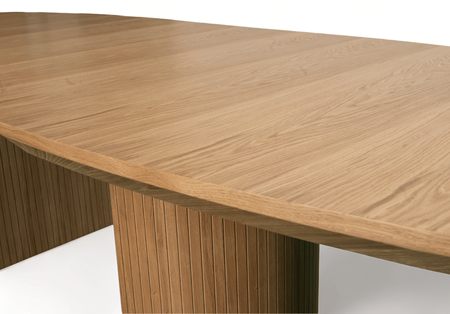 Ovale Tisch, Esstisch Mit Gerillten Beinen T72 200-300 cm