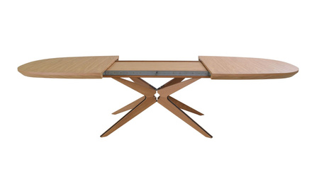 Ovaler Klapptisch aus Eiche 110 cm x 200-300 cm T79