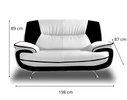 Sofa 3-Sitzer Couch Kunstleder ONYX 198x87x89 cm Kunstledersofa 3-er