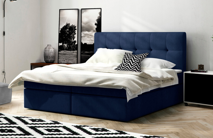 Boxspringbett 120x200 mit Bettkasten - Bett mit Matratze und 2 Bettkästen - Schlafzimmerbett mit Topper - Bequemes und Elegantes Doppelbett Holly