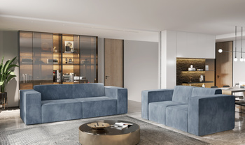Sofa 3 Sitzer, Sofa Wohnlandschaft, Sofas & Couches 215x95x72 cm CARA Blau