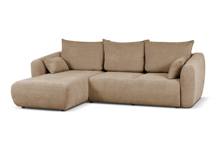 Ecksofa mit Schlaffunktion und Bettkasten, L-form 255x165x91 cm Lola