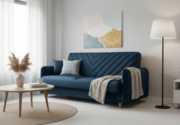 Sofa mit Schlaffunktion, Bettcouch, Schlafsofa mit Bettkasten Modeno 210x97x90 cm