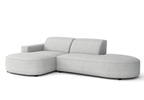 Ecksofa Lucas Beige mit Chromfüßen 284x166x70 cm Hochwertiges Designsofa