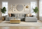 Modulare Ecksofa L-form Rechts Bergi 284x166x70 cm Creme