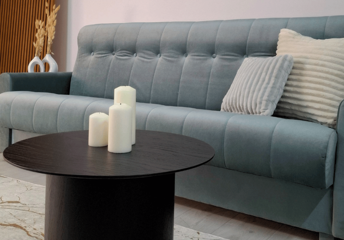 Sofa mit Schlaffunktion, Bettcouch, Schlafsofa mit Bettkasten Marion 205x85x87 cm