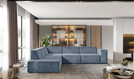 Links Polsterecke ohne Schlaffunktion Sofa CARA Blau