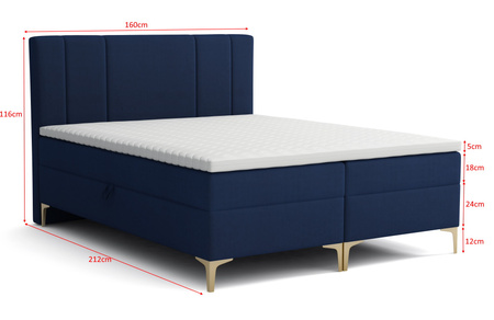 Boxspringbett mit Topper und 2 Bettkasten, Polsterbett, Doppelbett  Ingolt