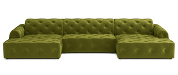 Luxus Ecksofa mit gesteppter Polsterung U-form 390x170x80 cm Candi