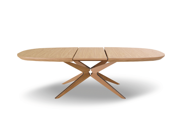 Ovaler Klapptisch aus Eiche 110 cm x 200-300 cm T79