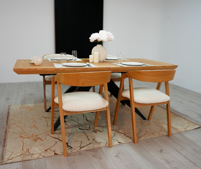 Ausziehbarer Tisch auf Metallgestell 100 x 180–280 cm Modell T56