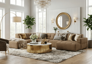 Ecksofa U-form links 364x262x70 cm modular Sofa Bergi