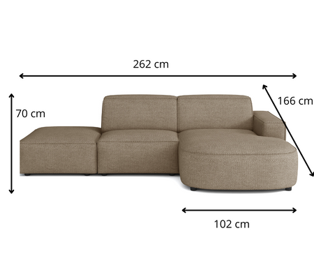 Ecksofa L-form 282x166x70 cm Lucas Braun