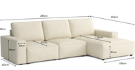 Modular Ecksofa Fergi rechts 289x166x90 cm