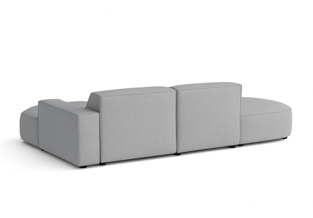 Ecksofa Lucas Beige mit Chromfüßen 284x166x70 cm Hochwertiges Designsofa