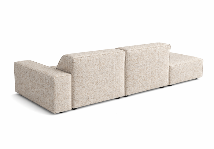 Sofa mit Hocker, 3-Sitzer 262x102x70 cm