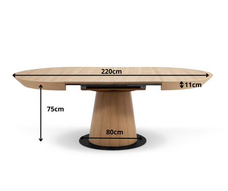 Runde Tisch, Holztisch, Esstisch, Klapptisch 130-230 cm T-73