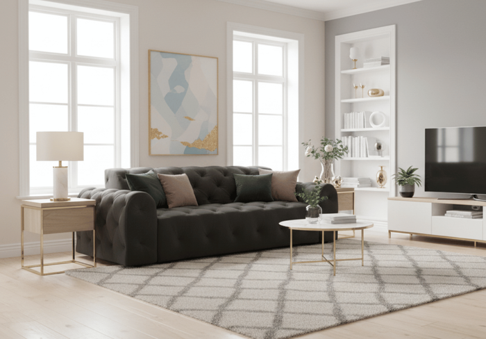 4-Sitzer-Sofa mit eleganter Steppung CANDY 255 × 107 cm