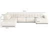 Ecksofa U-form links 364x262x70 cm modular Sofa Bergi 