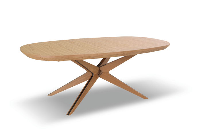 Ovaler Klapptisch aus Eiche 110 cm x 200-300 cm T79