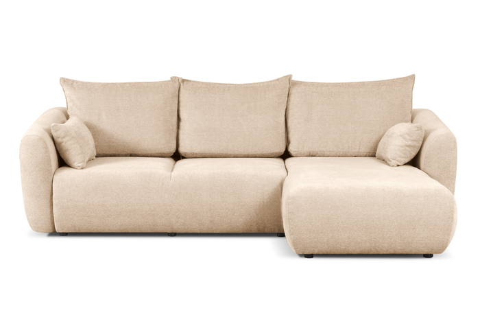 Ecksofa mit Schlaffunktion und Bettkasten, L-form 255x165x91 cm Lola