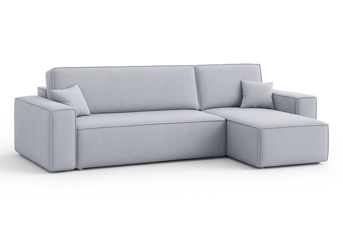 Ecksofa mit Schlaffunktion und Bettkasten L-form 244x142x80 cm Denis 