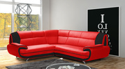 Ecksofa Onyx 3-R-2 240x210x89 cm Eckcouch aus Kunstleder im verschiedenen Farbvarianten (rot-schwarz)