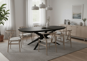 Ovaler Klapptisch aus Eiche 110 cm x 200-300 cm T79