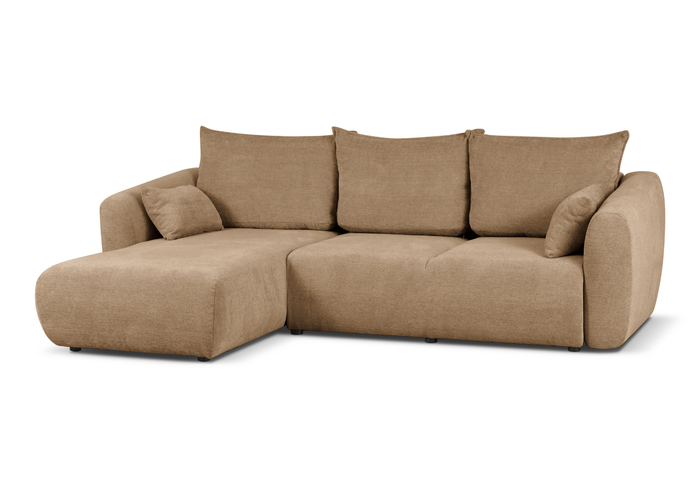 Ecksofa mit Schlaffunktion und Bettkasten, L-form 255x165x91 cm Lola