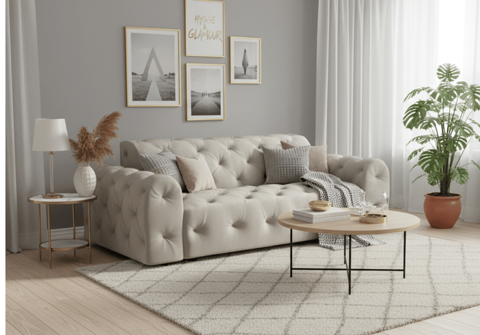 4-Sitzer-Sofa mit eleganter Steppung CANDY 255 × 107 cm