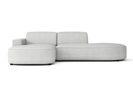 Ecksofa Lucas Beige mit Chromfüßen 284x166x70 cm Hochwertiges Designsofa