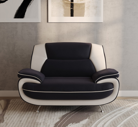 Design-Sessel Onyx in Braun-Weiß – Moderner Loungesessel mit ergonomischem Komfort & Premium-Polsterung