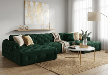 Ecksofa U-form mit eleganter Steppung CANDY 390x170 cm