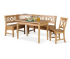 Küchen Kollektion Essgruppe Frühstückecke Holz Buche Eckbank Kuchenbank 175x175 cm Massivholz Merlin