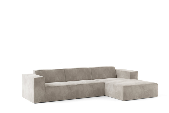 Ecksofa Couch Wohnlandschaft modern Design Stoff Sofa L-Form Links Polsterecke ohne Schlaffunktion Sofa CARA Grau