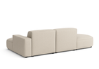 Ecksofa Lucas Beige mit Chromfüßen 284x166x70 cm Hochwertiges Designsofa