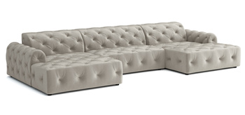 Luxus Ecksofa mit gesteppter Polsterung U-form 390x170x80 cm Candi