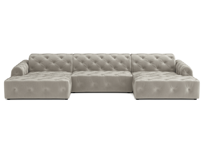 Ecksofa U-form mit eleganter Steppung CANDY 390x170 cm
