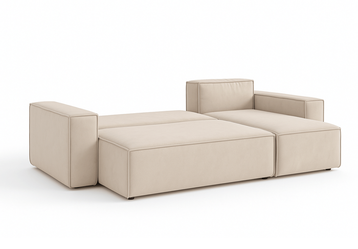 Ecksofa mit Schlaffunktion und Bettkasten L-form 244x142x80 cm Denis 