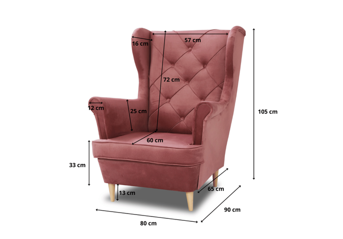 Rio gesteppter Sessel im skandinavischen Stil